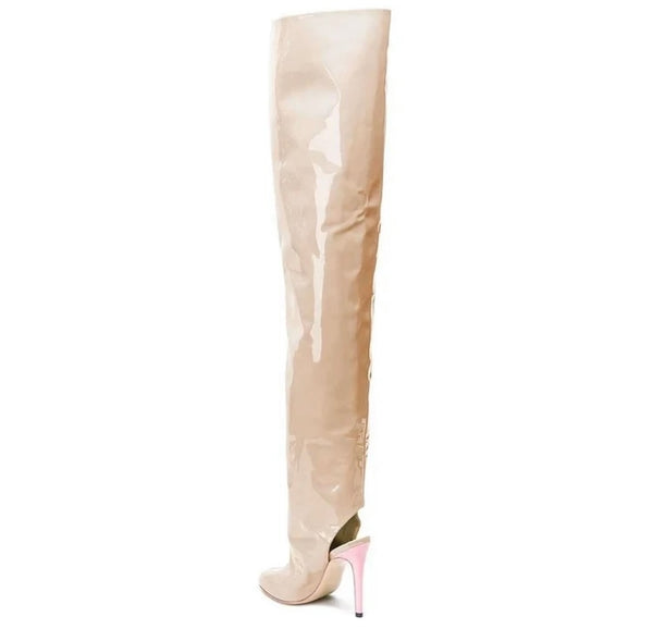 Women Thigh High Fashion Pink High Heel Boots
