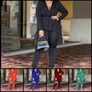 Women Fashion Full Sleeve Asymmetrical Two Piece Pant Set