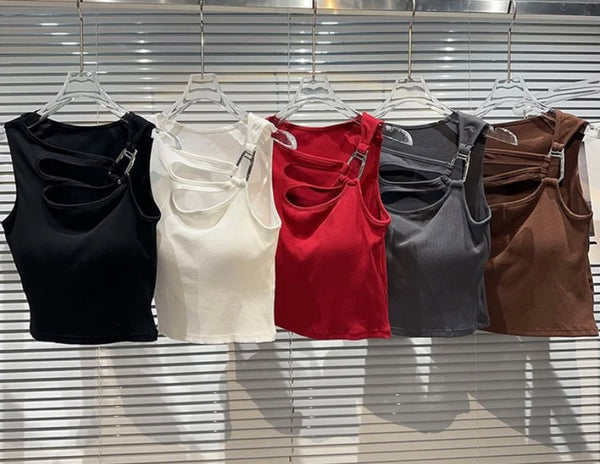 Women Fashion Sleeveless Tank Crop Top