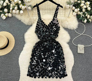 Women Sexy Sleeveless Mirror Dress