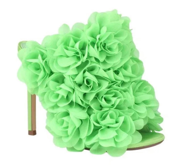 Women Open Toe Rose High Heel Sandals