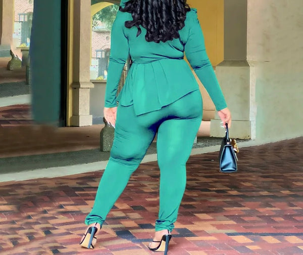 Women Fashion Full Sleeve Asymmetrical Two Piece Pant Set