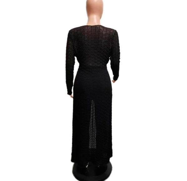 Women Sexy Full Sleeve Asymmetrical Mesh Two Piece Pant Set