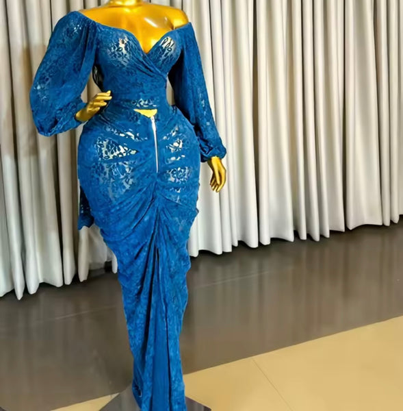 Women Sexy Printed Off The Shoulder Two Piece Maxi Skirt Set