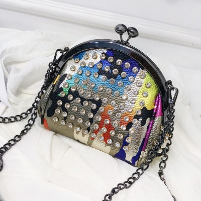 Fashion Metallic Rivet Cross-Body Purse