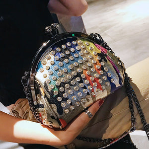 Fashion Metallic Rivet Cross-Body Purse