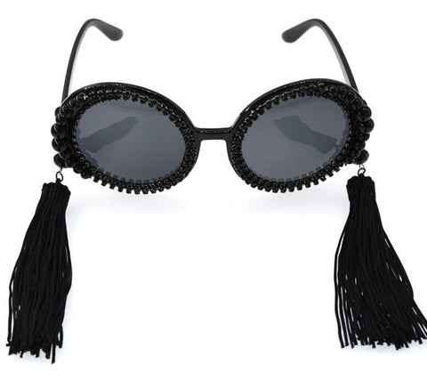 Tassel Vintage Black Fashion Sunglasses