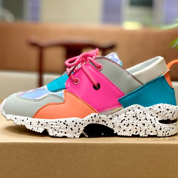 Women Colorful Fashion Low Top Sneakers Shoes