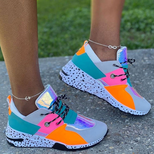 Women Colorful Fashion Low Top Sneakers Shoes