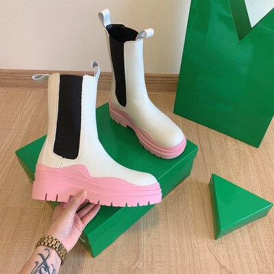 Women Color Sole Fashion Mid-Calf/Ankle Boots