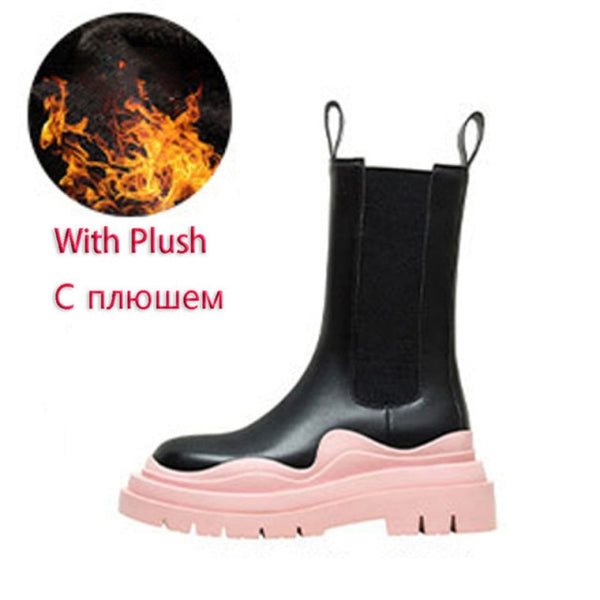 Women Color Sole Fashion Mid-Calf/Ankle Boots