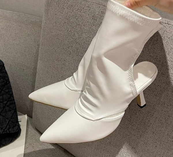 Women Faux Leather Fashion Small Heel Ankle Boots