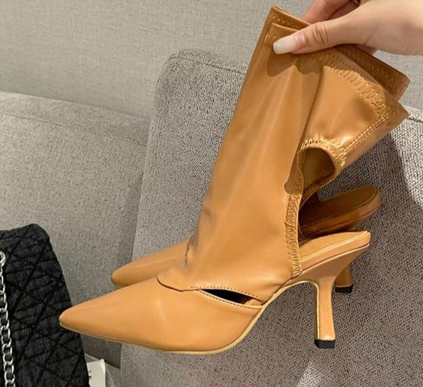 Women Faux Leather Fashion Small Heel Ankle Boots