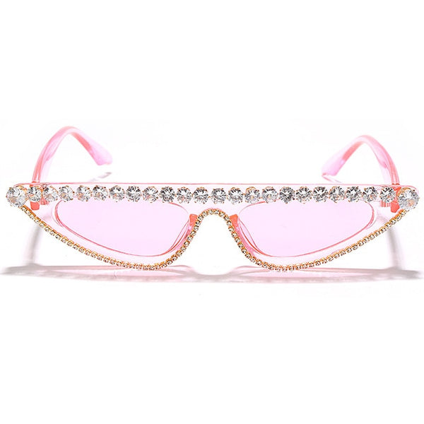 Women Color Lens Cat Eye Rhinestone Fashion Sunglasses