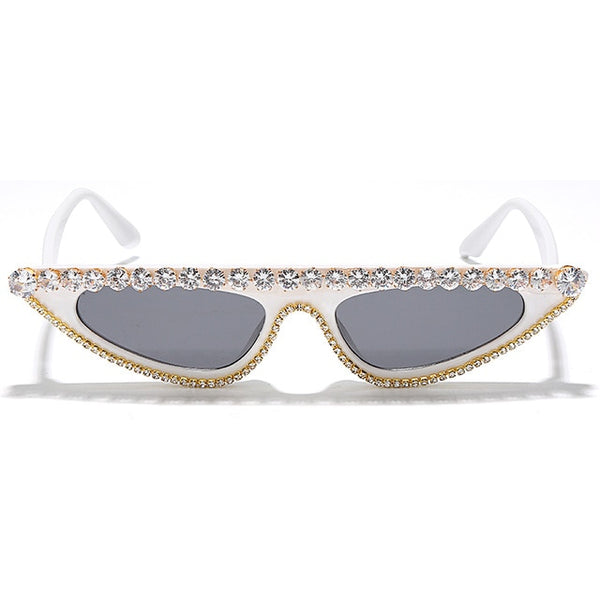 Women Color Lens Cat Eye Rhinestone Fashion Sunglasses
