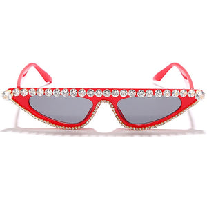 Women Color Lens Cat Eye Rhinestone Fashion Sunglasses