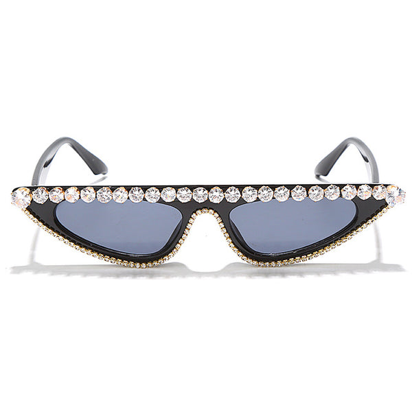 Women Color Lens Cat Eye Rhinestone Fashion Sunglasses