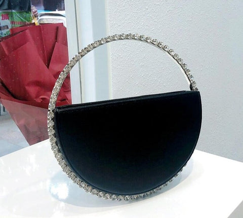 Women Fashion Round Rhinestone Handbag