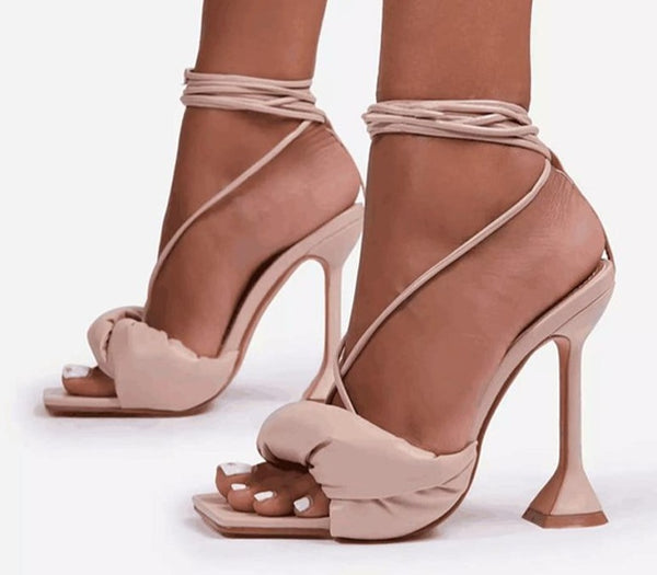 Women Fashion High Heel Lace Up Sandals