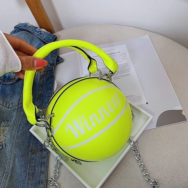 Women Fashion Ball Shape Neon Handbag Purse