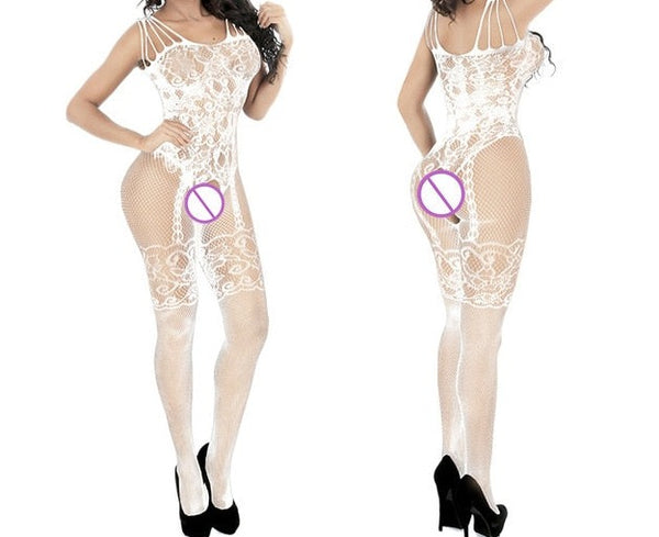 Women Lace Sexy Stocking Sleeveless Bodysuit Lingerie