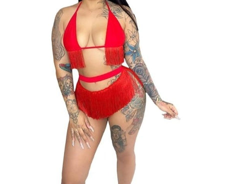 Women Sexy Fashion Tassel Bikini