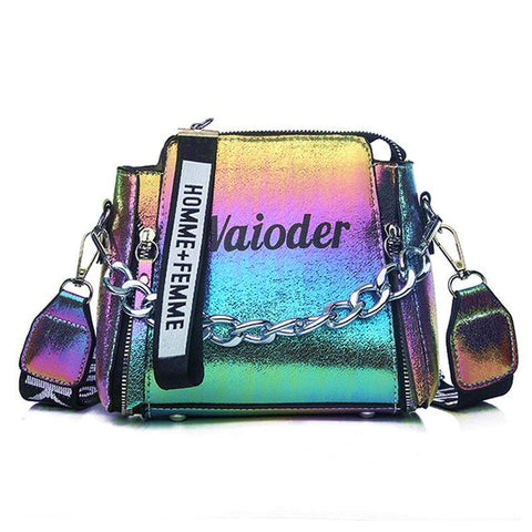 Women Fashion Multi-Color Letter Print Shoulder Bag