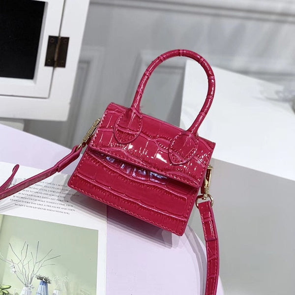 Women Fashion Mini PU Leather Square Handbag