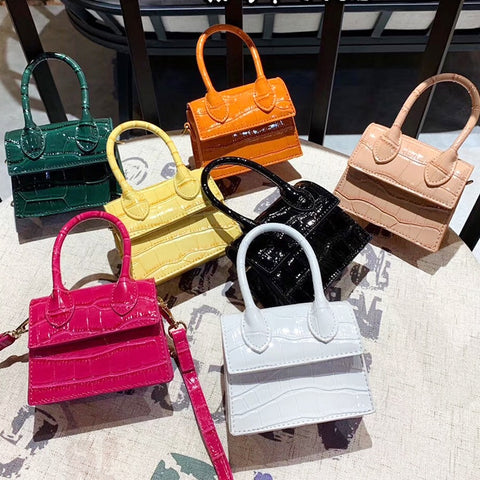 Women Fashion Mini PU Leather Square Handbag