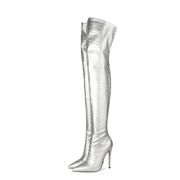 Women Over The Knee High Heel Fashion Pointed Toe Boots