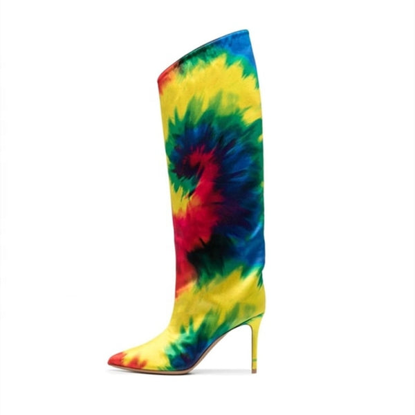 Women Fashion High Heel Pointed Toe Knee-High Boots