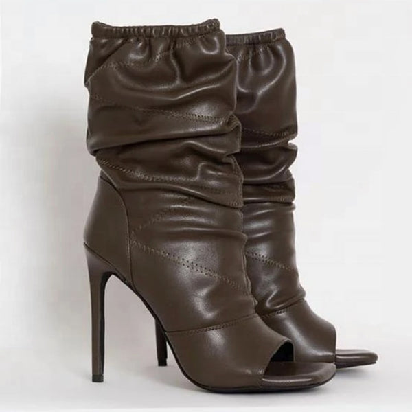 Women Open Toe Fashion High Heel Ankle Boots
