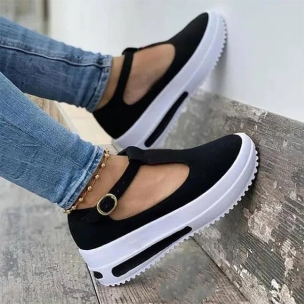 Women Casual Fashion Platform Buckle Strap Shoes