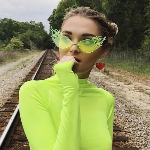 Fashion Flame Cat Eye Color Sunglasses