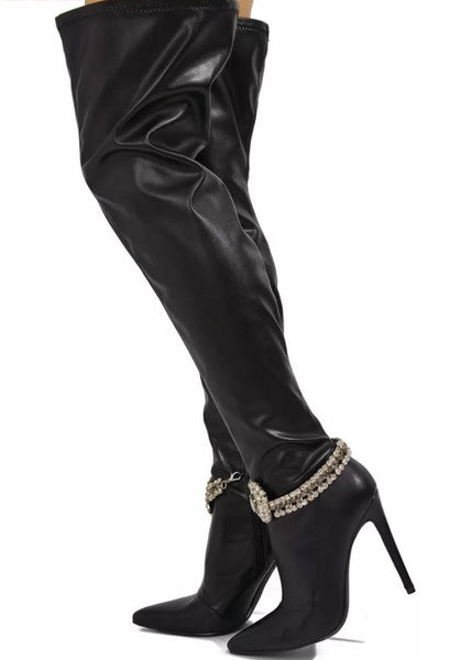 Women Thigh High Bling Fashion Boots
