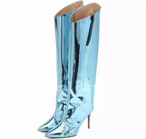 Women Fashion Color High Heel Pointed Toe Boots