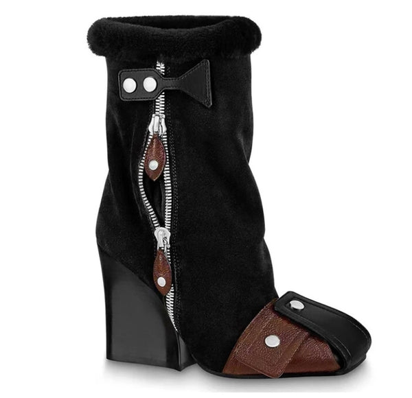 Women Fashion Warm Side Zipper Platform Boots