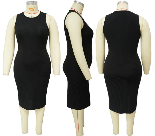Women Solid Color Sexy Sleeveless Dress