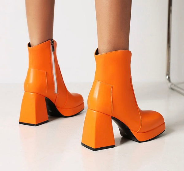 Women Fashion Square Heel Ankle Boots