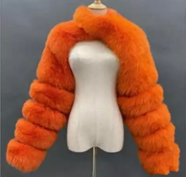 Women Fashion Faux Fur Jacket