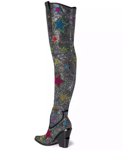 Women Fashion Bling Star Over The Knee Western Boots