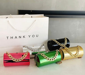 Women Fashion Mirror Chain Handbag Purse