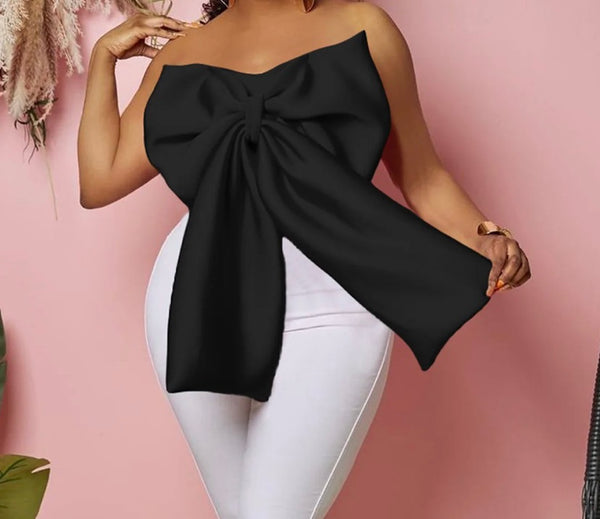 Women Bow Sexy Sleeveless Crop Top
