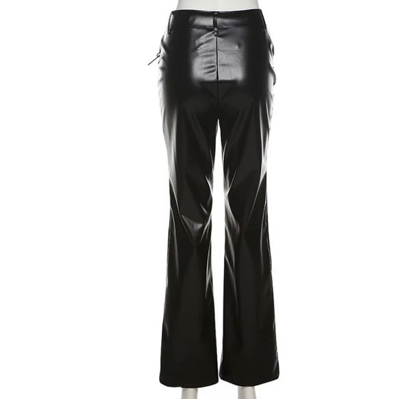 Women PU Cut Out Fashion Pants