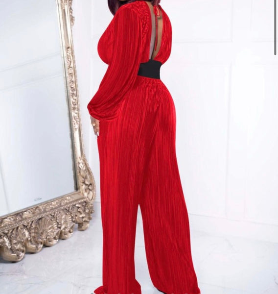 Women Sexy Full Sleeve Crop Open Back Two Piece Pant Set