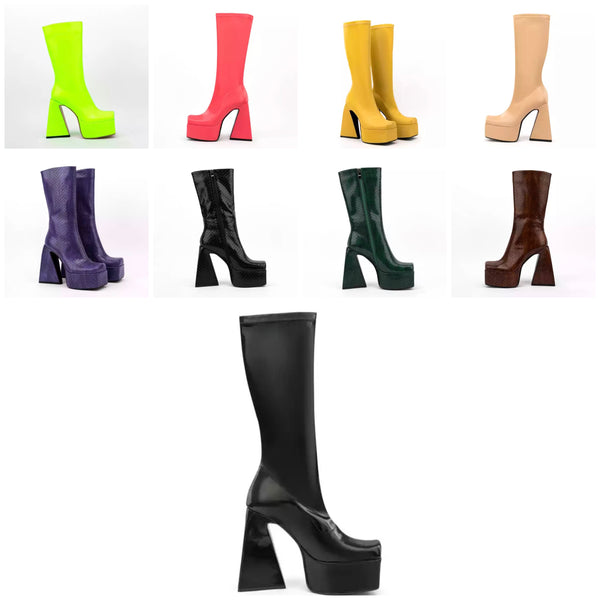 Women Platform Mid Calf Fashion Boots