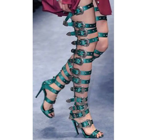Women Buckled Over The Knee Fashion Sandals