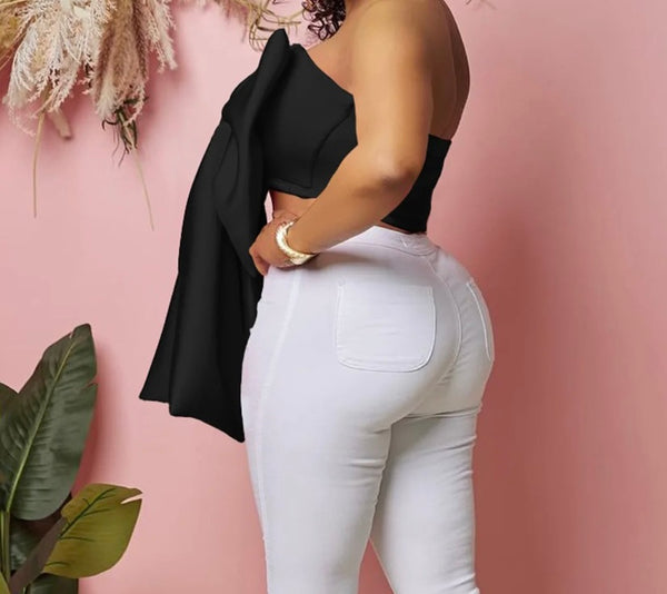 Women Bow Sexy Sleeveless Crop Top