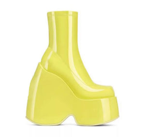 Women PU Fashion Thick Platform Ankle Boots