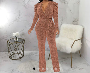 Women V-Neck Full Sleeve Sexy Jumpsuit